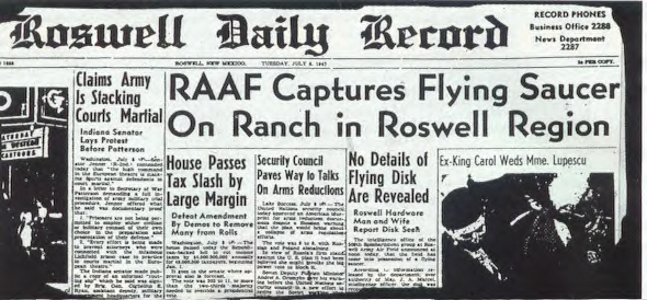 Roswell Daily Record - RAAF Captures Flying Saucer